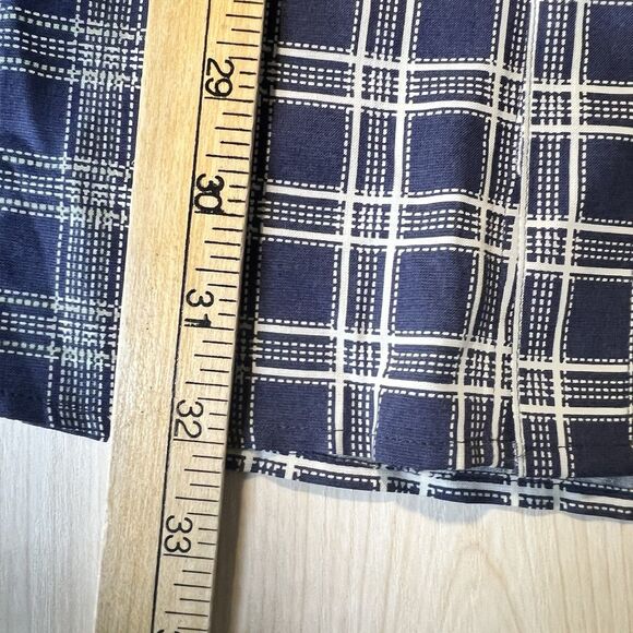 Mens Nat Nast Luxury SS Shirt L Silk Blend Blue White Check Casual - Picture 8 of 9